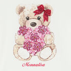 Girls White & Pink Teddy Tulle Dress, 2, hi-res